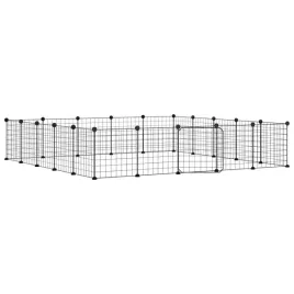 klatka-dla-zwierzat-z-bramka-20-paneli-czarna-35x35-cm-stal