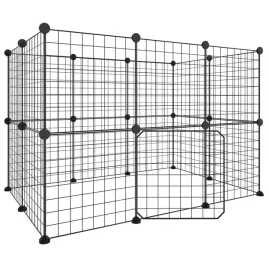 klatka-dla-zwierzat-z-bramka-20-paneli-czarna-35x35-cm-stal