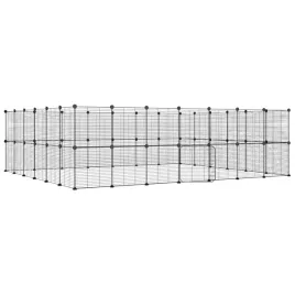 klatka-dla-zwierzat-z-bramka-52-panele-czarna-35x35-cm-stal
