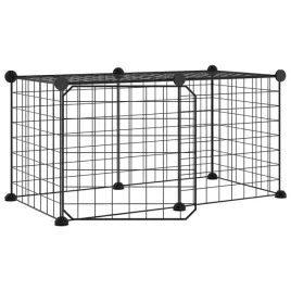 klatka-dla-zwierzat-z-bramka-8-paneli-czarna-35x35-cm-stal