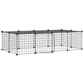 klatka-dla-zwierzat-z-bramka-20-paneli-czarna-35x35-cm-stal