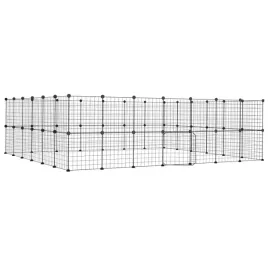 klatka-dla-zwierzat-z-bramka-52-panele-czarna-35x35-cm-stal