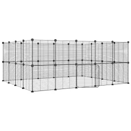 klatka-dla-zwierzat-z-bramka-36-paneli-czarna-35x35-cm-stal
