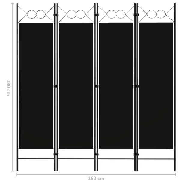 parawan-4-panelowy-czarny-160-x-180-cm
