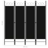 parawan-4-panelowy-czarny-160-x-180-cm