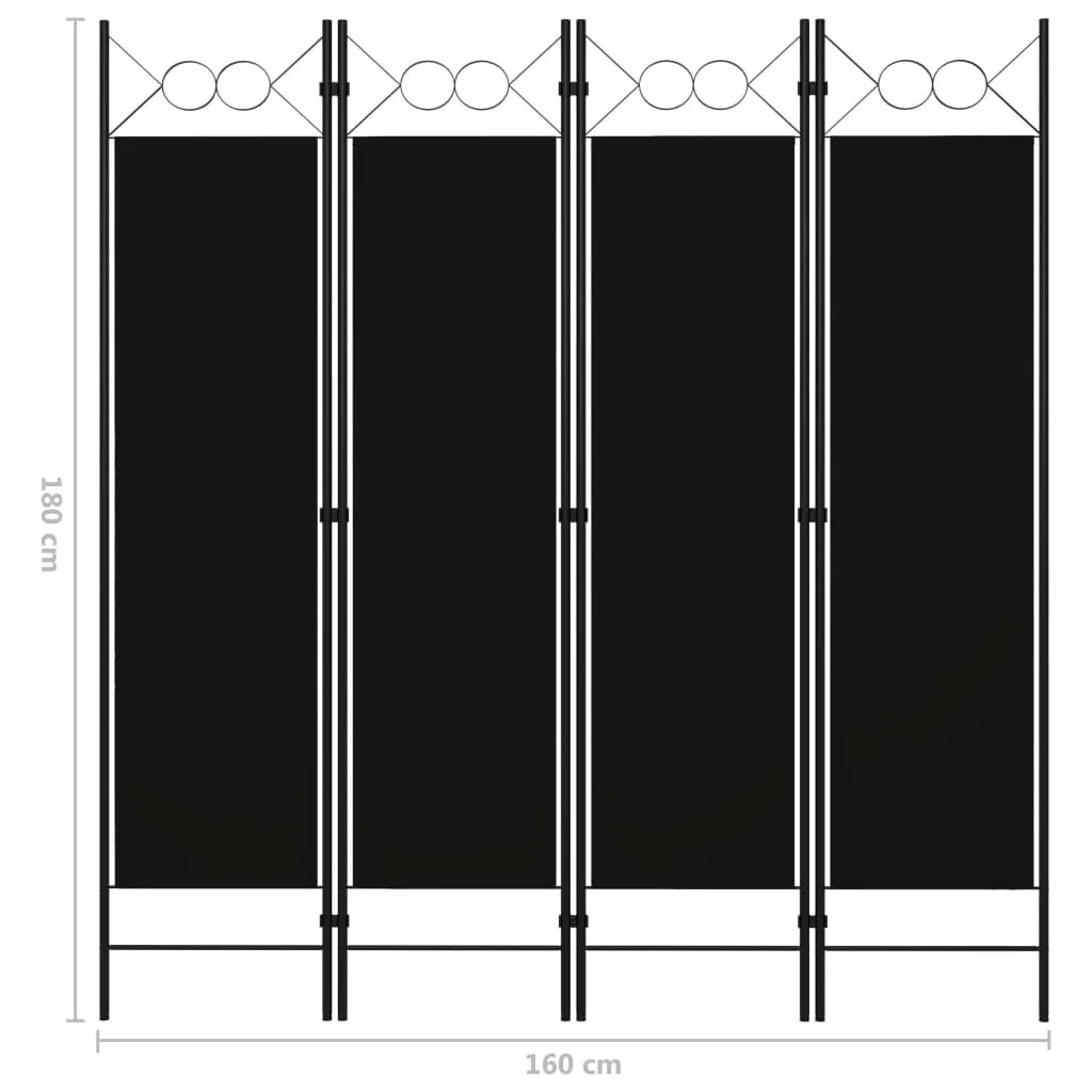 parawan-4-panelowy-czarny-160-x-180-cm