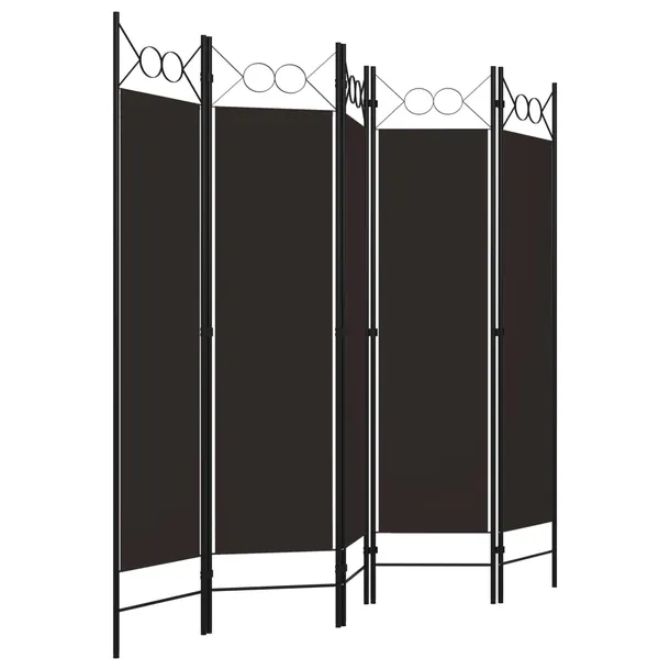 parawan-5-panelowy-brazowy-200-x-180-cm