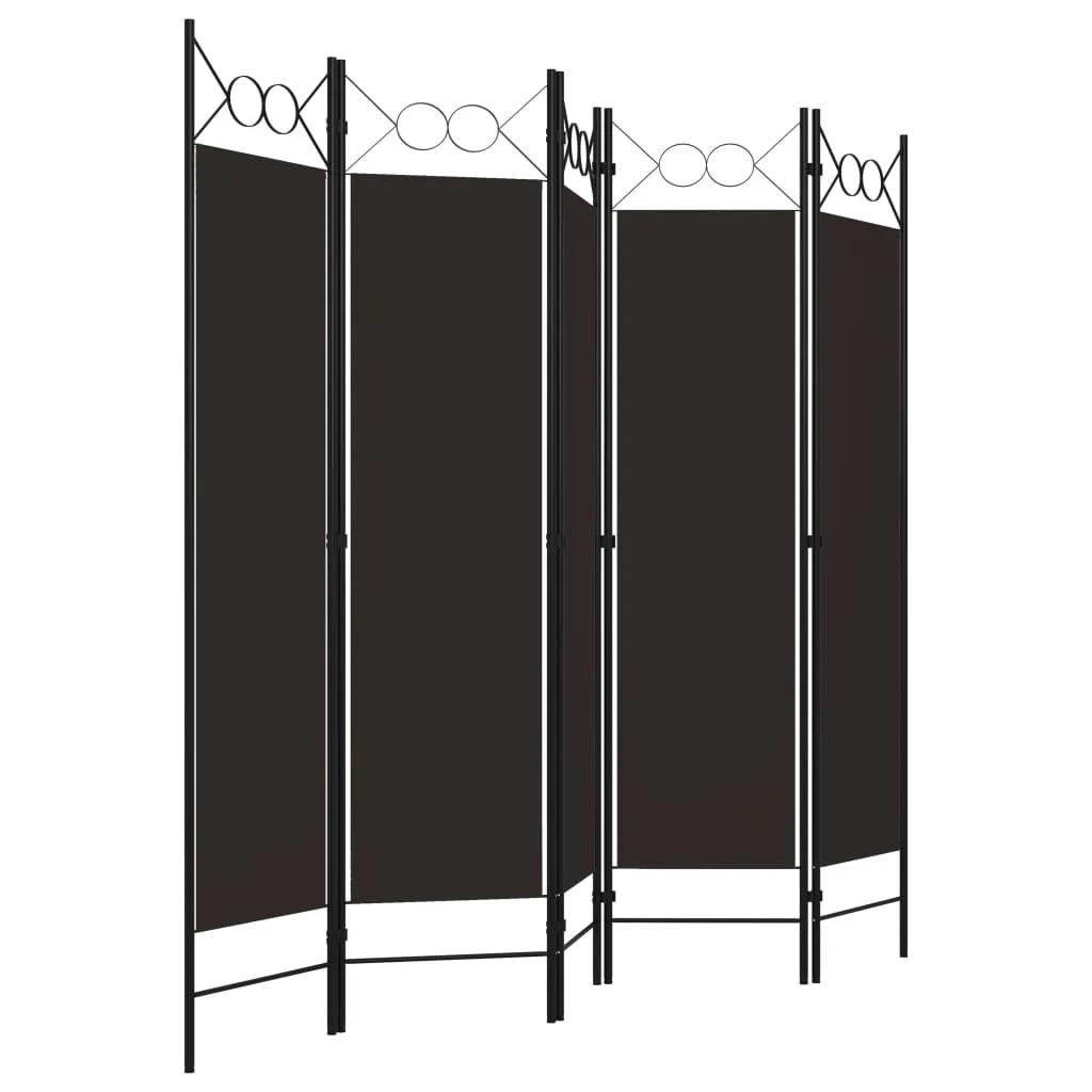parawan-5-panelowy-brazowy-200-x-180-cm
