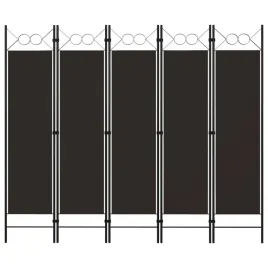 parawan-5-panelowy-brazowy-200-x-180-cm