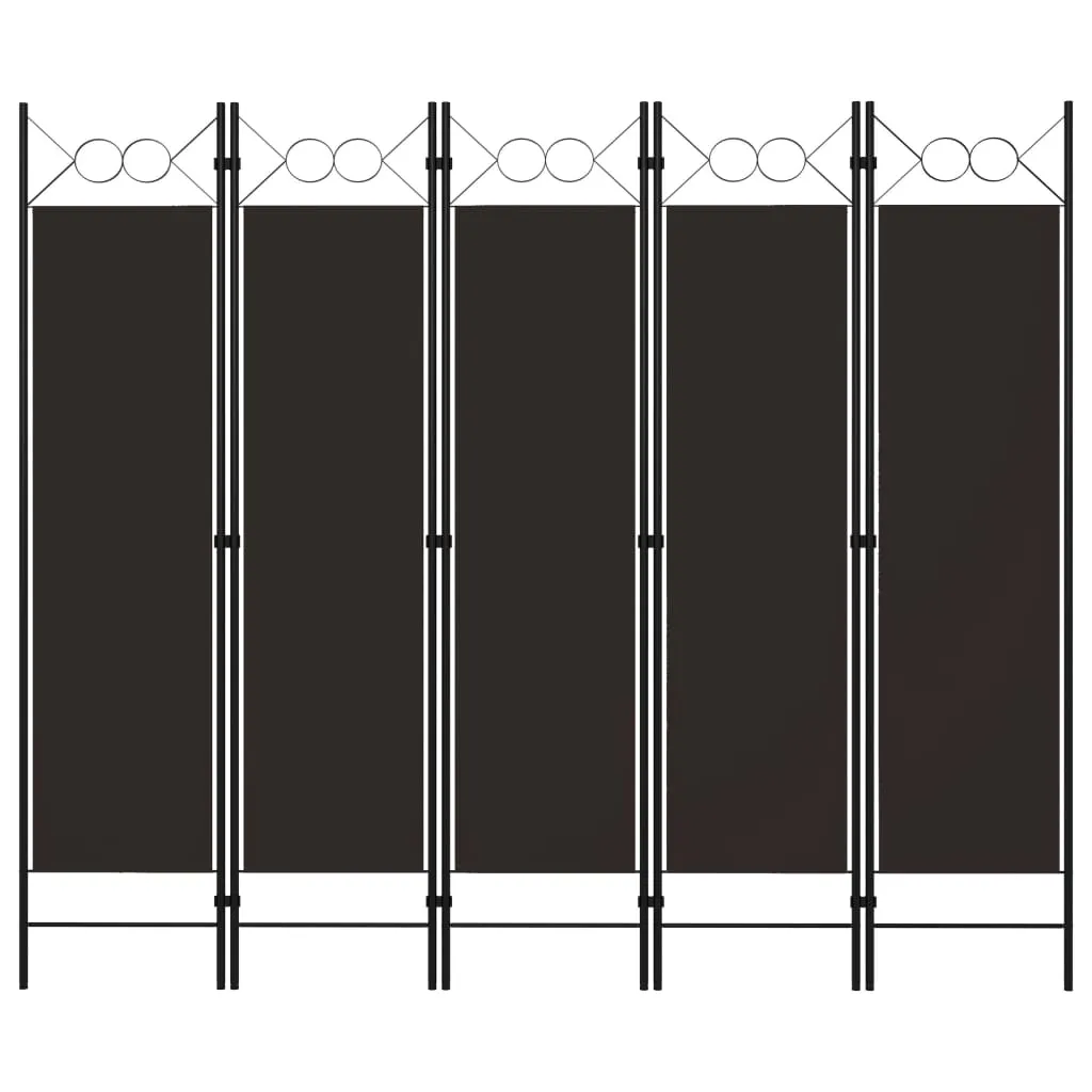 parawan-5-panelowy-brazowy-200-x-180-cm