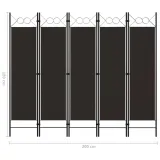 parawan-5-panelowy-brazowy-200-x-180-cm