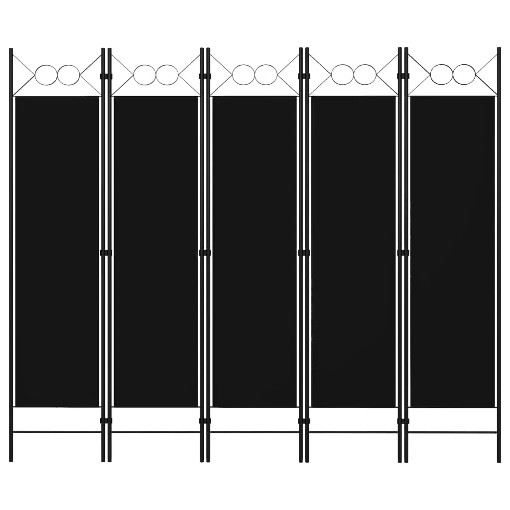 parawan-5-panelowy-czarny-200-x-180-cm