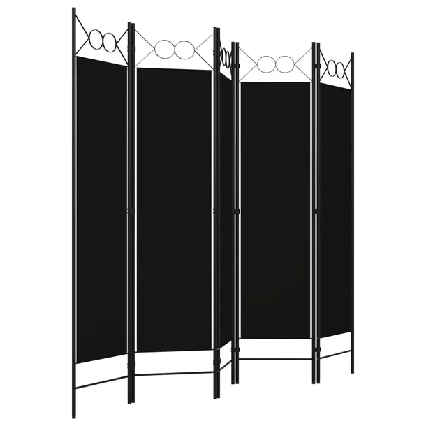 parawan-5-panelowy-czarny-200-x-180-cm