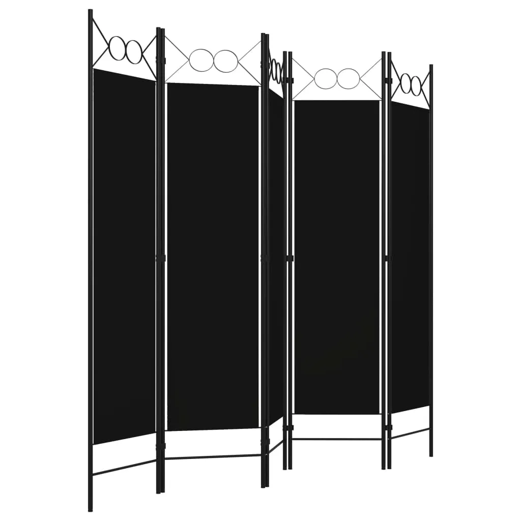 parawan-5-panelowy-czarny-200-x-180-cm