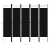 parawan-5-panelowy-czarny-200-x-180-cm