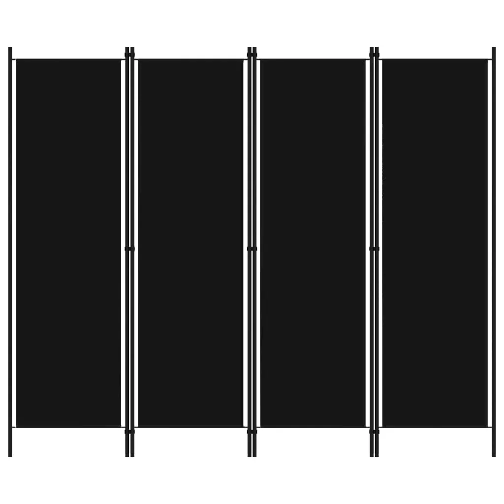 parawan-4-panelowy-czarny-200-x-180-cm