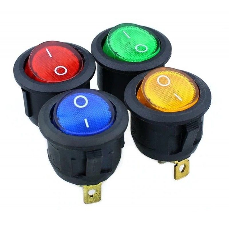 Włącznik On/Off, Przycisk zatrzaskowy LED 20mm kolory 12V