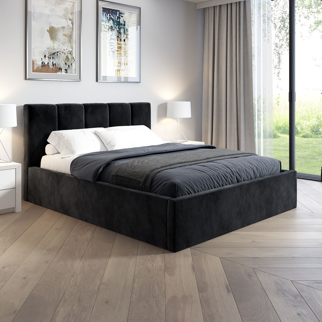 lozko-tapicerowane-czarne-160x200-pojemnik-metz