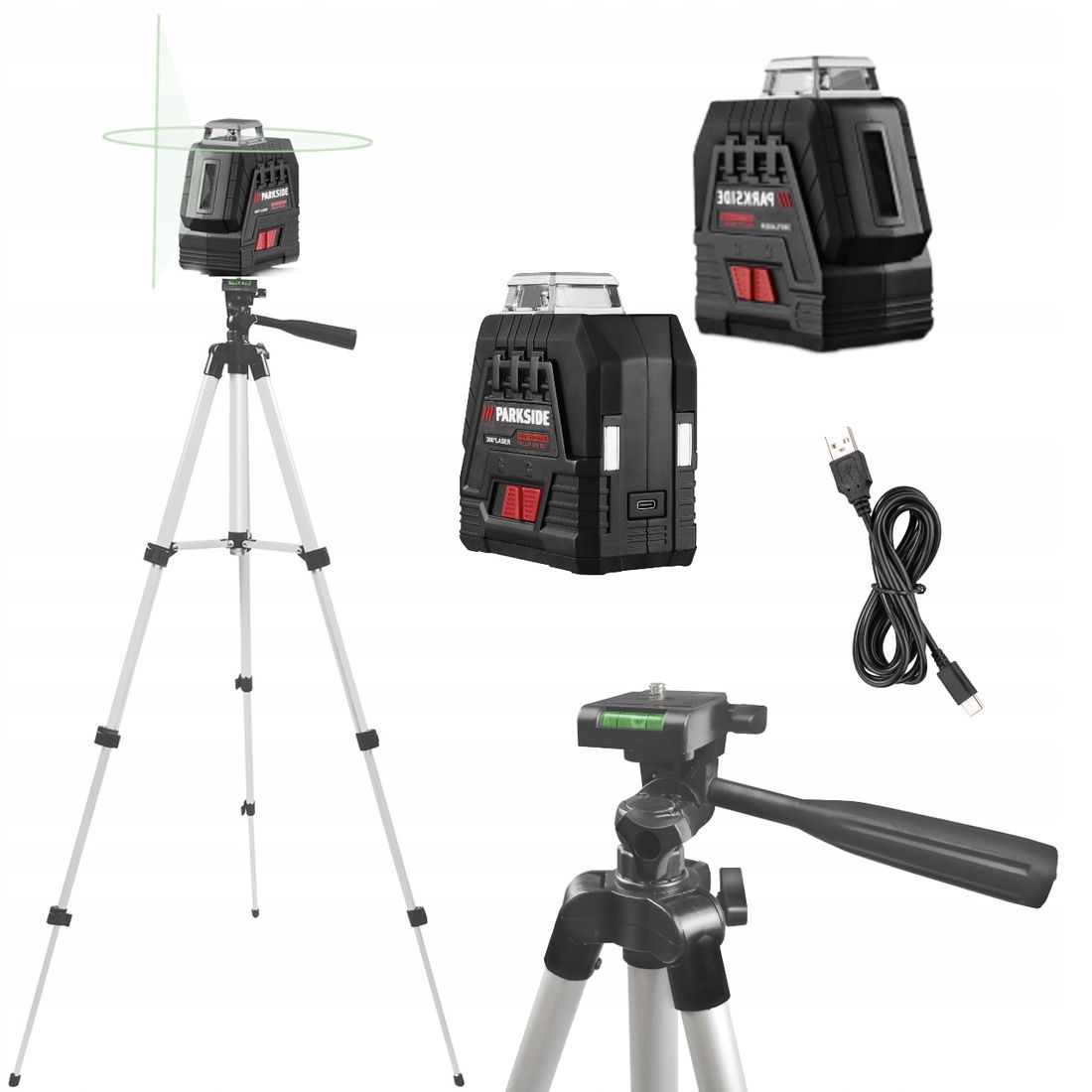 Niveau Laser Croix Parkside Performance PKLLP 360 B3 – Rechargeable – Neuf