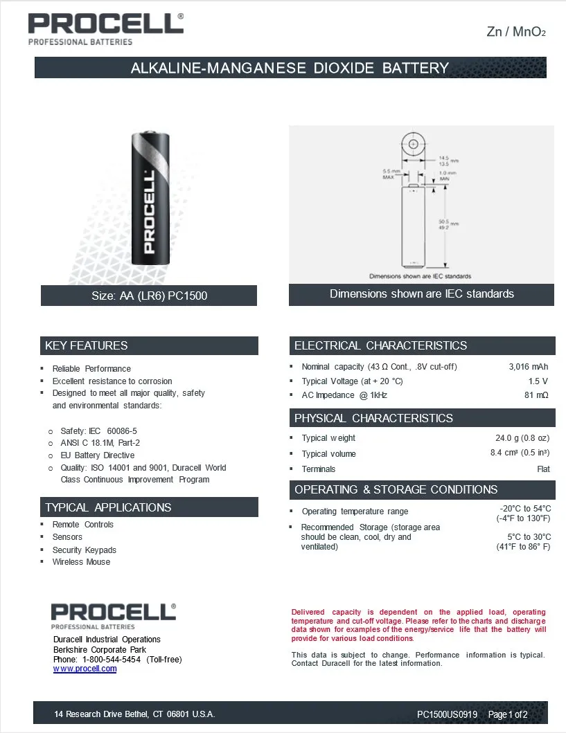 bateria-duracell-procell-lr6-aa