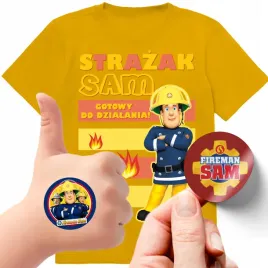 zestaw-3w1-koszulka-dla-dzieci-tatuaze-naklejki-strazak-sam-fireman-140