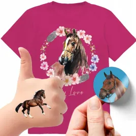 zestaw-3w1-koszulka-dla-dzieci-tatuaze-naklejki-konie-116-jakosc