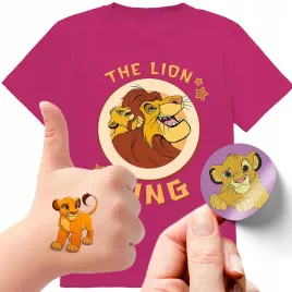 zestaw-3w1-koszulka-dla-dzieci-tatuaze-naklejki-krol-lew-128-jakosc