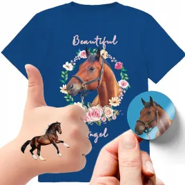 zestaw-3w1-koszulka-dla-dzieci-tatuaze-naklejki-konie-140-jakosc