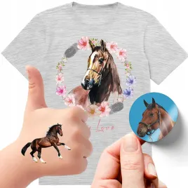 zestaw-3w1-koszulka-dla-dzieci-tatuaze-naklejki-konie-164-jakosc