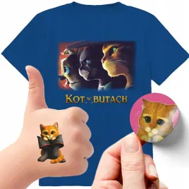 zestaw-3w1-koszulka-dla-dzieci-tatuaze-naklejki-kot-w-butach-128-jakosc