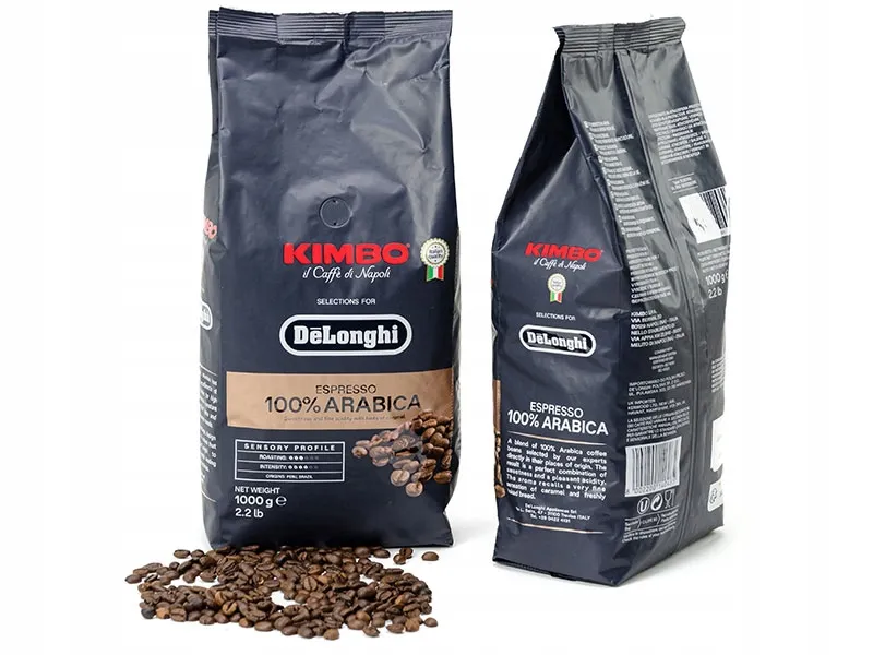 Kawa ziarnista KIMBO DELONGHI 100 Arabica 1kg ERLI.pl