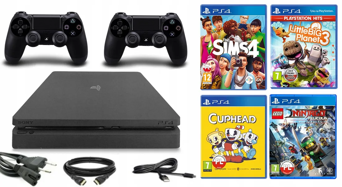 KONSOLA SONY PS4 SLIM 500GB 2 PADY 4 GRY NA DWÓCH