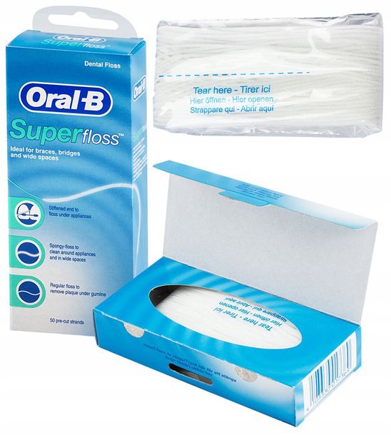 Nić OralB Super Floss do aparatów ortodontycznych ERLI.pl