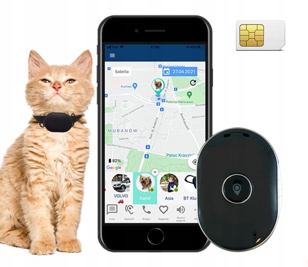 ﻿Lokalizator GPS dla kota CALMEAN + obroża S/M