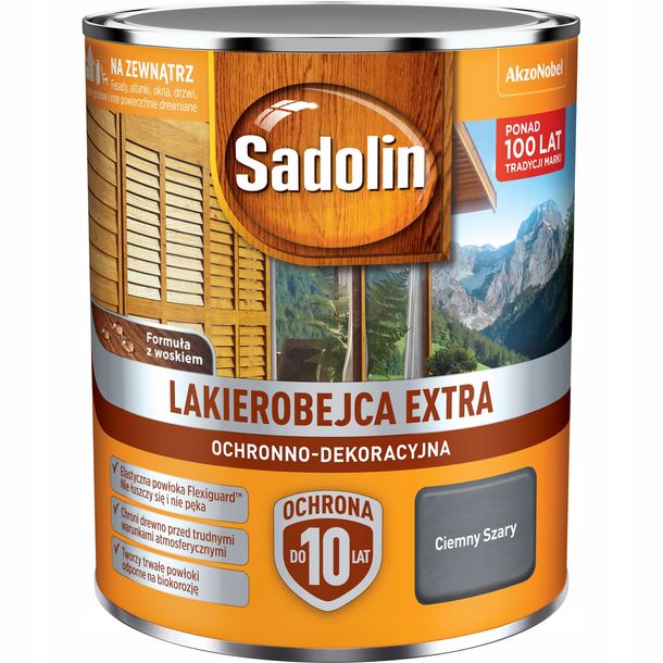 Фото - Лаки й лазурі Sadolin ExTRA Ciemny Szary 5L lakierobejca 