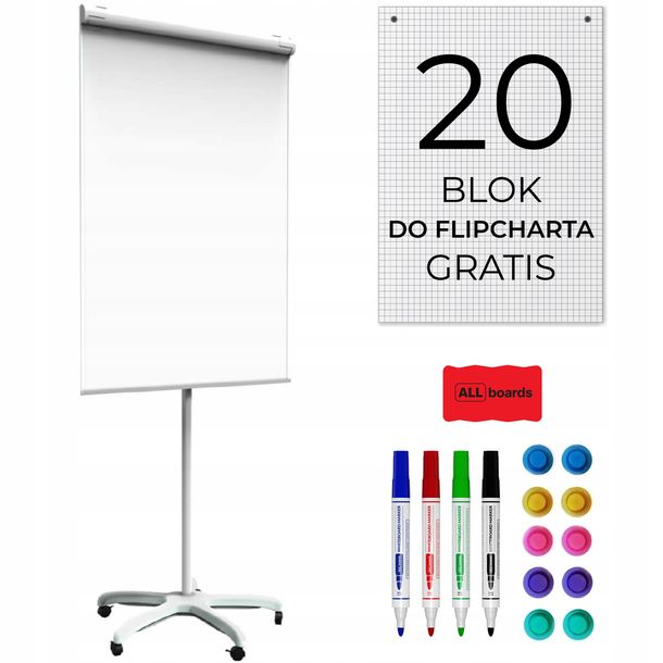 Flipchart magnetyczny mobilny 70x100 + GRATISY - ERLI.pl