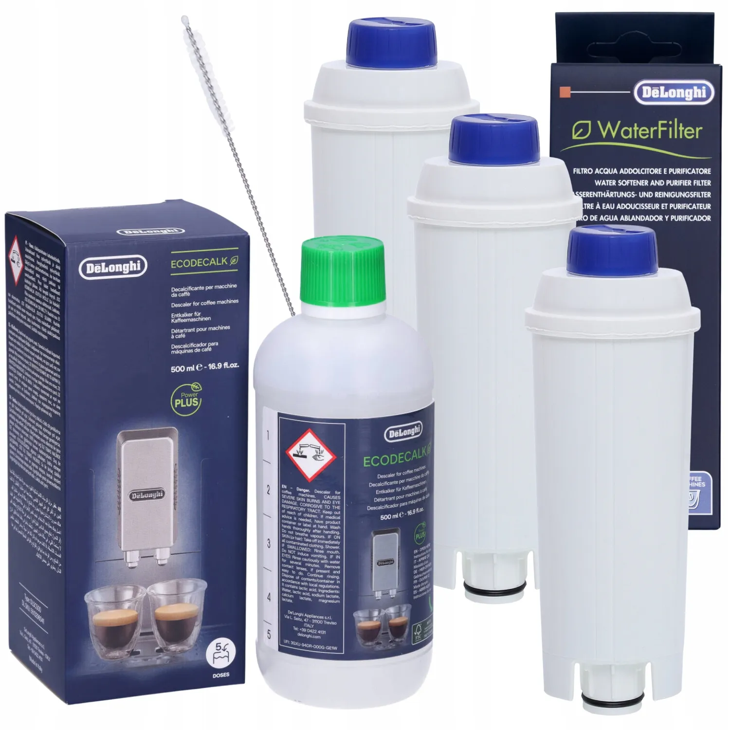 DELONGHI FILTRO ADDOLCITORE + DECALCIFICANTE 500ML CAFFETTIERA ECAM ESAM  ETAM