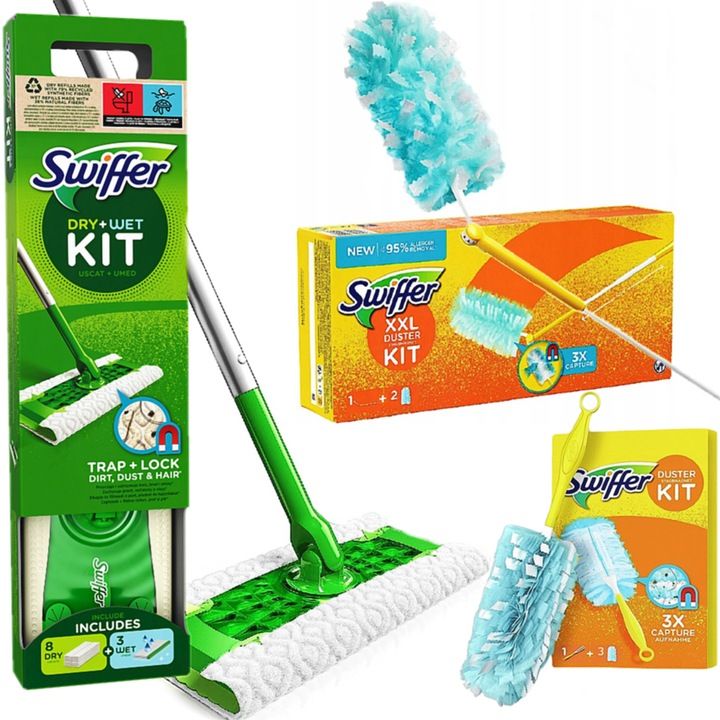 SWIFFER ZESTAW STARTOWY 3 W 1 MOP + MIOTEŁKA KIT ERLI.pl