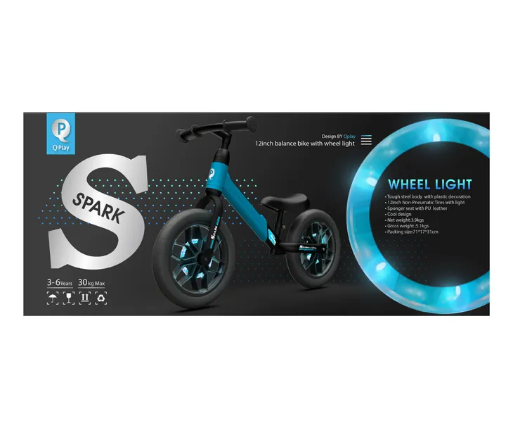 qplay-rowerek-biegowy-spark-blue-stan-nowy