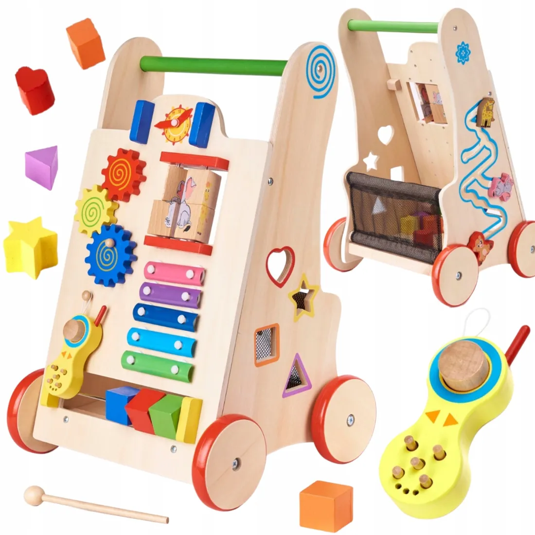 PCHACZ CHODZIK DREWNIANY EDUKACYJNY MONTESSORI 6W1 - ERLI.pl