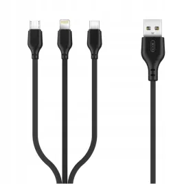 xo-kabel-nb103-3w1-usb-lightning-usb-c-microusb-typ-b-1m-21a-czarny