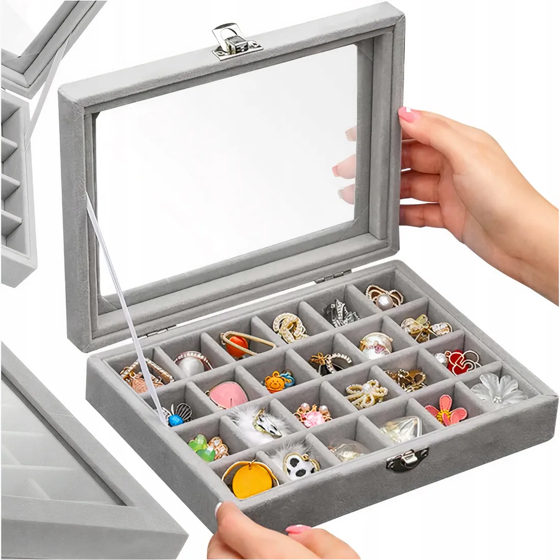 SZKATUŁKA ETUI PUDEŁKO ORGANIZER NA KOLCZYKI – 186703375 - ERLI.pl