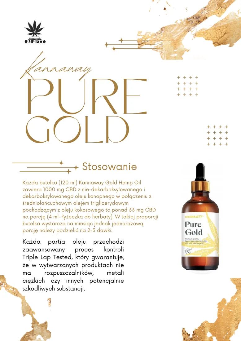 Olejek konopny CBD 120ml Kannaway Pure Gold 1000mg Cannabis hemp