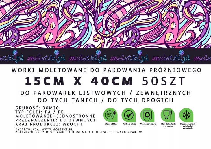 ﻿Worki Do Pakowarki Próżniowej Żywności Ryflowane HENDI Molet 15x40cm 50szt