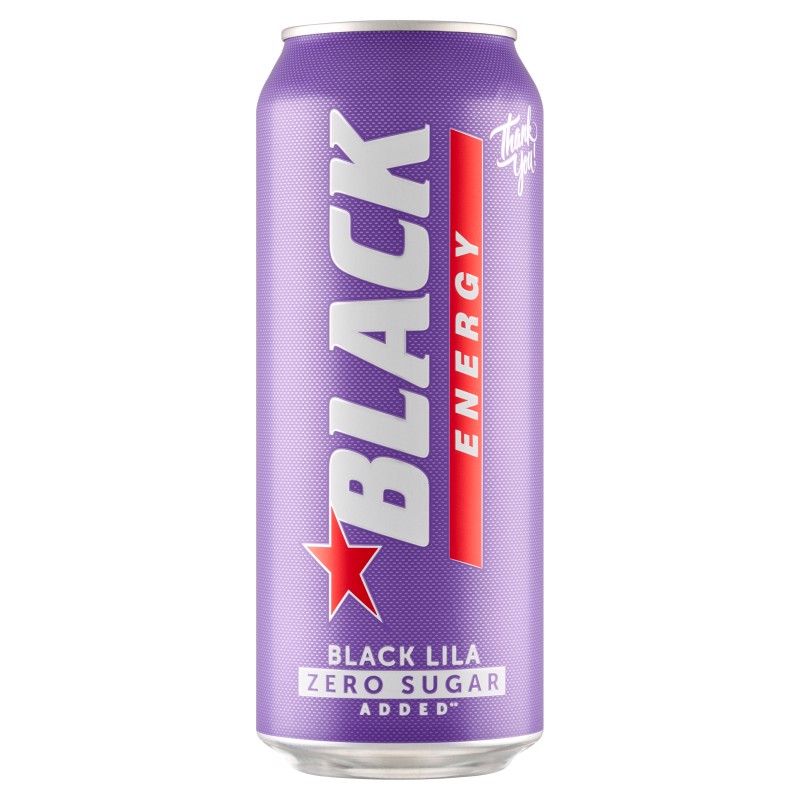 Black Energy Zero Sugar Black Lila Gazowany Napój Energetyzujący 500 Ml