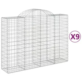 kosze-gabionowe-9-szt-200x50x140-160-cm-galwanizowane-zelazo