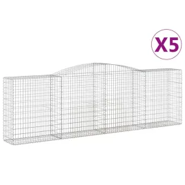 kosze-gabionowe-5-szt-400x50x120-140-cm-galwanizowane-zelazo