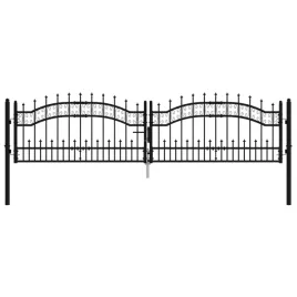 brama-ogrodzeniowa-z-wlocznia-czarna-305x75-cm-malowana-proszkowo-st