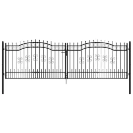 brama-z-grotami-czarna-406x173-cm-malowana-proszkowo-stal