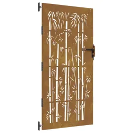 furtka-ogrodowa-85x200-cm-stal-kortenowska-motyw-bambusa